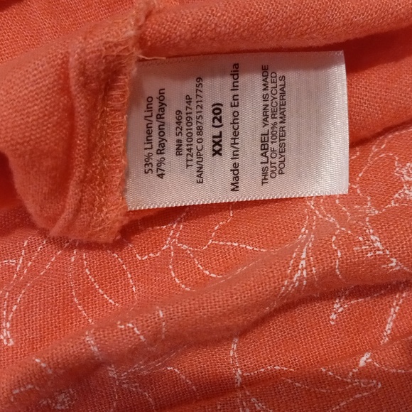 Preppy Beach Picnic Summer Printed Pink Linen Sundress Flowy Midi Plus Size Boho - Picture 11 of 13